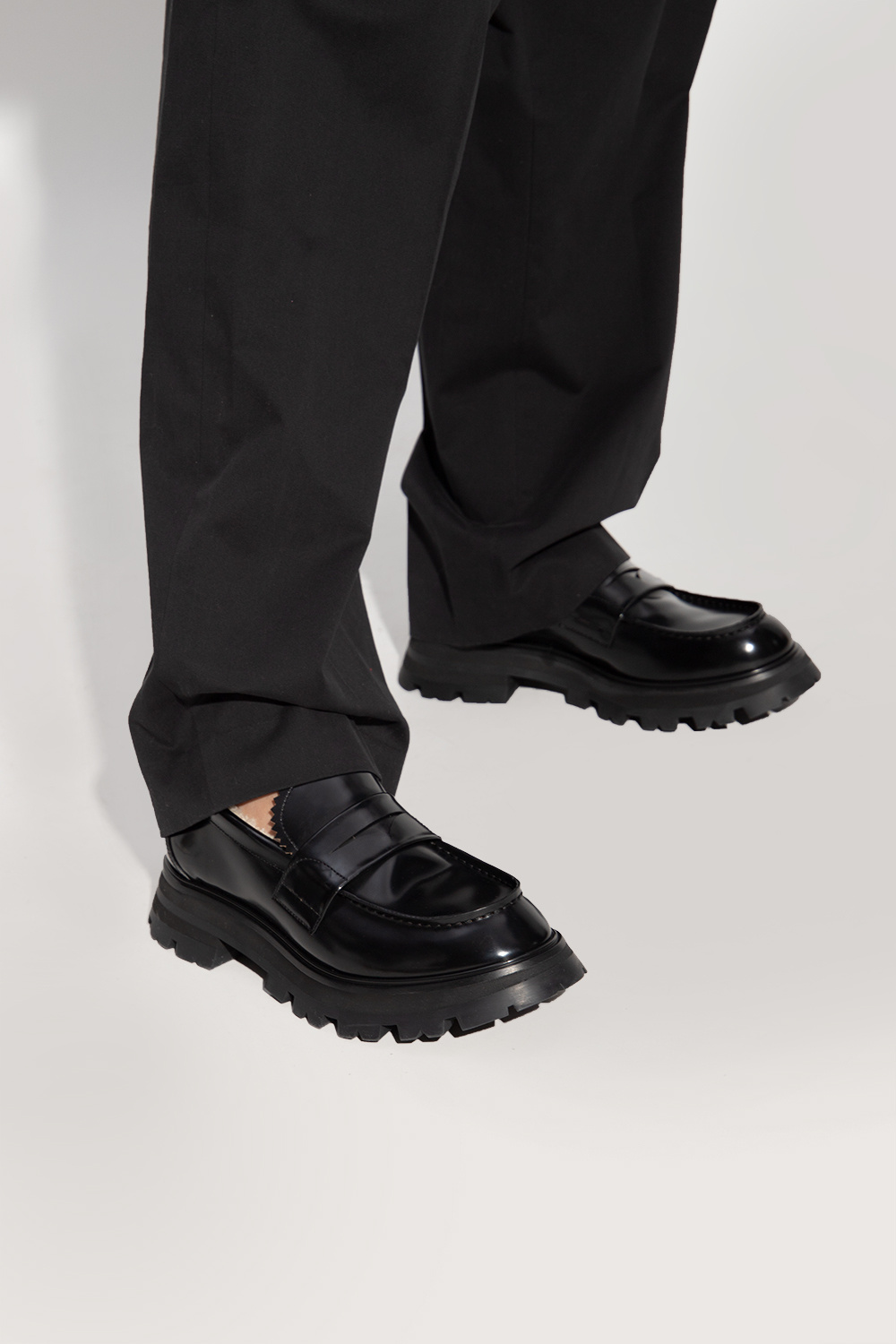 Black Leather loafers Alexander McQueen - Vitkac GB